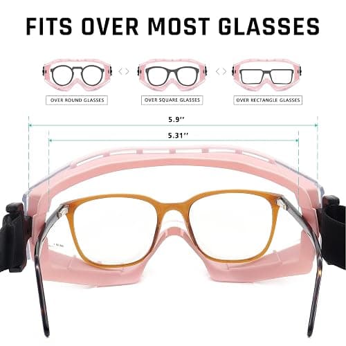 UKNOW Safety Goggles Over Glasses - Anti-Fog Clear Lens - ANSI Z87.1 Certified Eye Protection for Lab Work, Industrial Use thumbnail 3