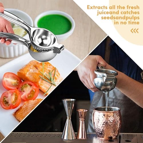 Monkkino Lemon Squeezer, Lemon Squeezer Juicer, Citrus Juicer Handheld, Metal Lemon Hand Press, Lime Squeezer Bar Tool, Manual Citrus Press w/Stainless Steel Zester thumbnail 2