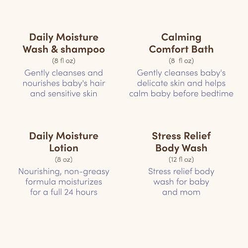 Aveeno Baby Bathtime Solutions Mommy & Me Gift Set, Baby Wash & Shampoo, Calming Bath, Daily Moisturizing Lotion and Stress Relief Body Wash for Mom, Colloidal Oat, Baby Bath Essentials, 4 items thumbnail 6