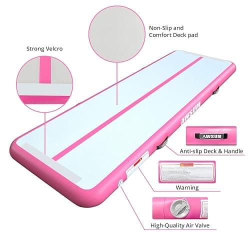 AWSUM Inflatable Gymnastics Mat 10ft/13ft/16ft/20ft/23ft Training mat 4/8 inches Thick tumbling mat with Electric Pump for Home/Gym/Outdoor thumbnail 3