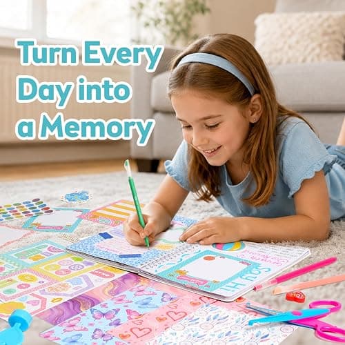 Axirata 2-Pack DIY Journal Kit for Girls 6-8-14 Year Old Scrapbook Gifts | Art & Crafts Stationery Set, Scrapbook & Diary Supplies Toy Journal Set for Tween & Teen Girls Birthday Christmas Gift (Blue) thumbnail 5