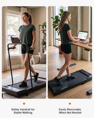 Superun Walking Pad with 6% Incline, Under Desk Treadmill, 3 in 1 Portable Treadmills for Home with Remote Control LED Display, 2.5 HP Quiet Mini Treadmill for Office Home Use, 300 Lbs Capacity thumbnail 4