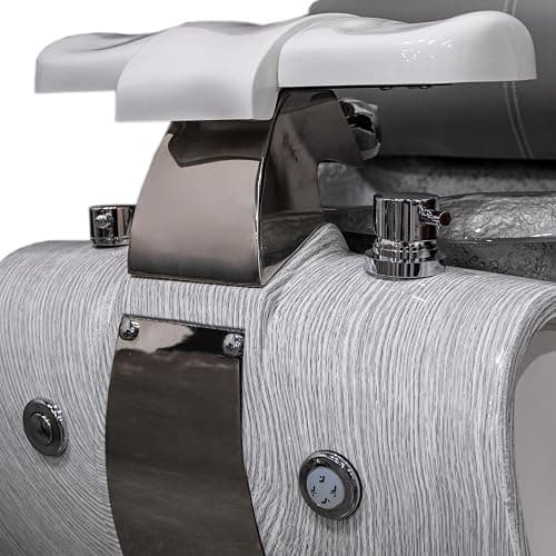 FIOR Shiatsulogic Pedicure Chair 18-LX with Discharge Pump Stylish Pedicure Tub with Pipe-Less Magnetic Jet, White/Grey Oak Trim, Black Coverset thumbnail 7
