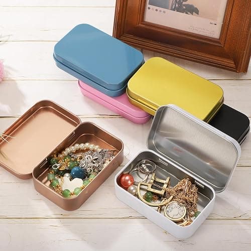 uxcell 2pcs Metal Tin Box, 3.7x2.4x0.8 Mini Portable Rectangular Empty Tinplate Small Storage Container Airtight Tins with Lids for Candy Favors Crafts Christmas Gifts, Pink thumbnail 6