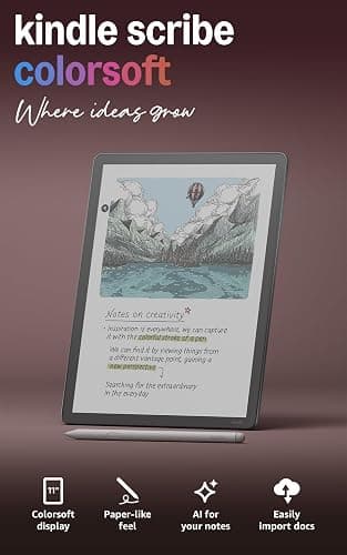 Amazon Kindle Scribe Colorsoft 64GB (newest model) — 11” paper-like color display with front light — Thin, light, powerful — Write in notebooks, documents, and books. Includes Premium Pen - Graphite thumbnail 10