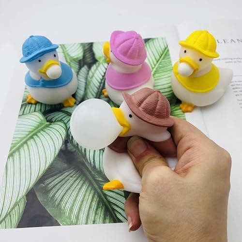 4 Pcs Ducks Squeeze the Bubble Ball ，Relieve Stress Fidget Toys for Children and Adults,Squeeze Sensory Toys for Anxiety, Autism, ADHD.(4 Ducks) thumbnail 8