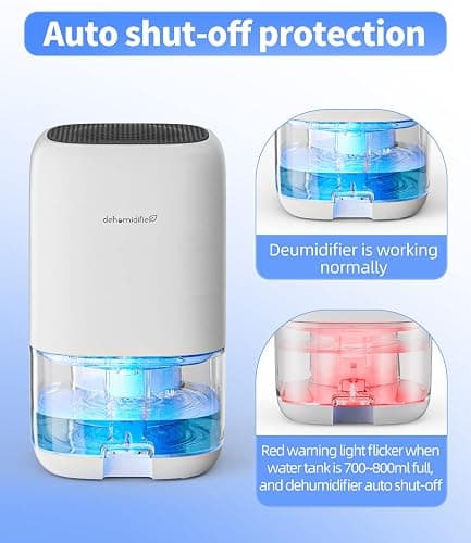 Dehumidifier,TABYIK 35 OZ Small Dehumidifiers for Room for Home, Quiet with Auto Shut Off, Dehumidifiers for Bedroom (280 sq. ft), Bathroom, RV, Closet thumbnail 2