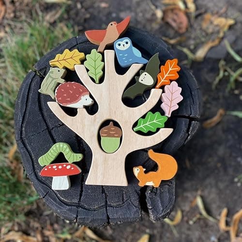 Tender Leaf Toys - Stacking Forest - Wooden Animal Balancing Game for Children and Toddlers - Manual Dexterity and Cognitive Development for Ages 18 Months+ thumbnail 6