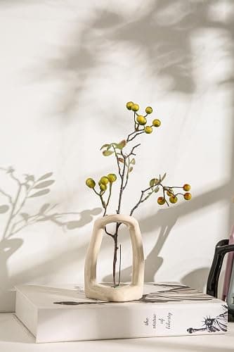 East–BrightenZF Handmade Ceramic Holder Stand for Toothbrushes, Makeup Brushes, and Pens - Minimalist Design for Bathroom Vanity and Countertops Decor (Milky White) - Image 1