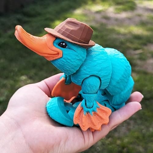 3D Printed Articulated Platypus, Flexible Dynamic Animals Toys,Easter Basket Stuffers Prefilled Easter Egg Fillers, Adults Fidget Toys for Autism ADHD (Small-6Inch) thumbnail 2