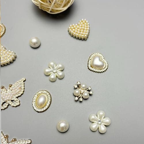 20pcs Bling Gems Plastic Butterfly Flower Sparkling Rhinestones Pearl DIY Shoe Decoration Charms for Women's Party Favor thumbnail 8