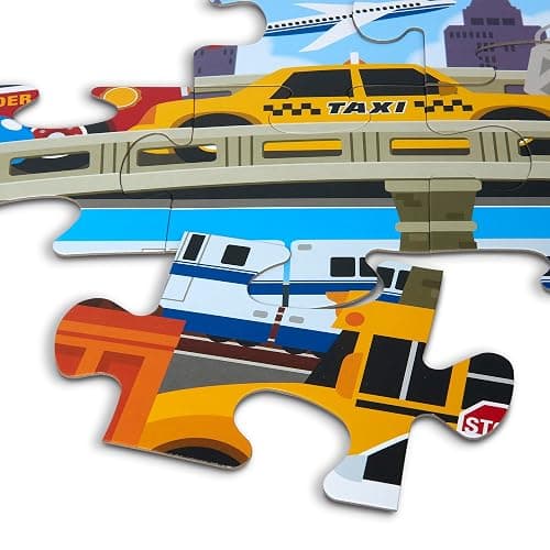 Melissa & Doug Traffic Jam Jumbo Floor Puzzle (24 Pieces, 2 x 3 Feet), Vehicle-Themed Jigsaw Puzzle for Preschoolers and Kids Ages 3+ - FSC Certified thumbnail 4