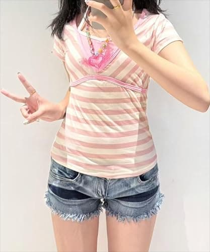 Cutecore Harajuku Y2k Baby Tee Cute Kawaii Emo Grunge Shirt Women Vintage Graphic Tees Short Sleeve Alt Tops 2000s thumbnail 2