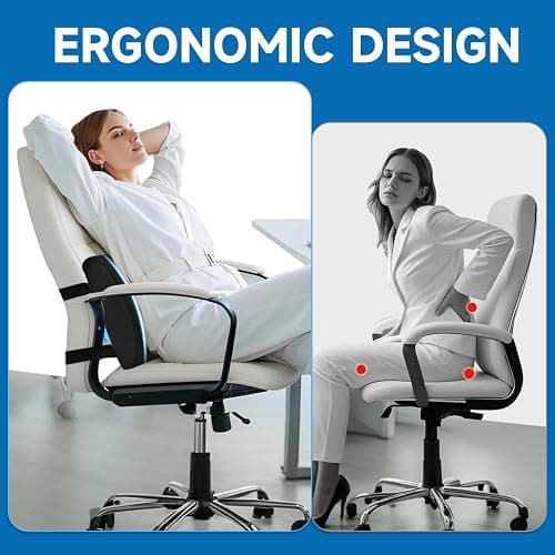 Lumbar Support Pillow for Office Chair, College Dorm Room Essentials, Memory Foam, Lower Back Support for Car, Back Pain Relief, Back Cushion for Chair with Adjustable Strap and Mesh Washable Cover thumbnail 3
