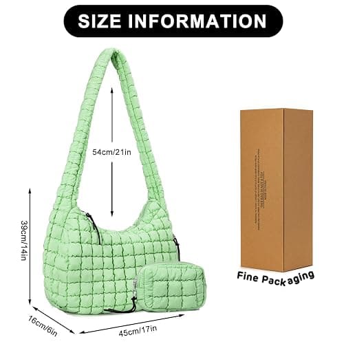 GASSDA Puffer Tote Bag for Women Large Quilted Puffy Lightweight Carryall Crossbody Tote Bag for Women thumbnail 3