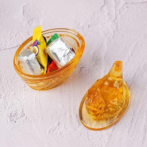 ocpcrn Mini Glass Crystal Hens On Nests,Handmade Glass Figurines Vintage Collectible Removable Lid Home Decorations Ornaments for Easter Christmas Office Tabletop Decor (Luminous) thumbnail 2