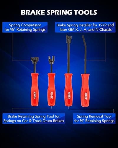 Orion Motor Tech Disc Brake Pad and Caliper Service Tool Kit with Case & 8pc Drum Brake Tool Kit, Drum Brake Tool with Drum Brake Spring Tool, Bundle thumbnail 9