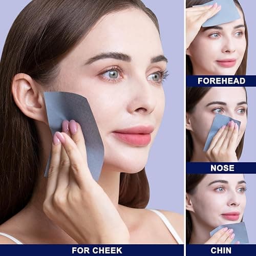 Teenitor 800 Counts Oil Blotting Papers for Face, Bamboo Charcoal Oil Absorbing Sheets for Oily Skin, Oil Blotting Sheets for Face, Oil Absorbent Pads Blotter Paper, Oil Face Wipes Large 10cmx7cm thumbnail 6