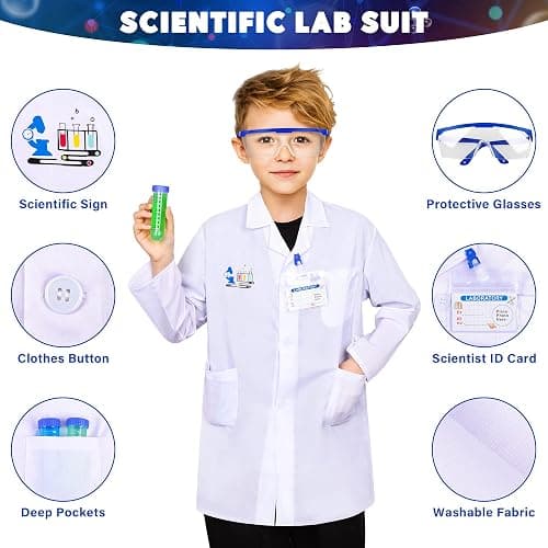 Kuovei Science Kit for Kids,120 Science Lab Experiments,Scientist Costume Role Play STEM Educational Learning Scientific Tools,Birthday Gifts and Toys for 6 7 8 9 10-12 Years Old Boys Girls Kids thumbnail 4