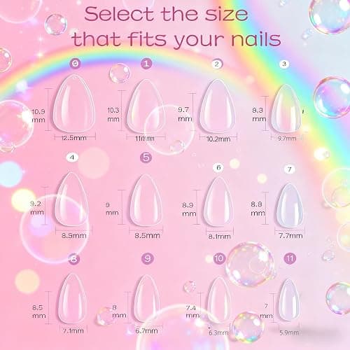 OPkssnails Extra Short Almond Kid Nail Tips,360Pcs Soft Gel Nail Tips Pre-Shaped Press On Nails For Kids,Clear Acrylic Half Matte Full Cover Fake Nail For Kids DIY Extension & Salon Use12 Sizes thumbnail 5