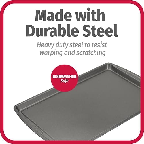 GoodCook Everday Nonstick Carbon Steel 17 x 11-Inch Baking Sheet Set, 2 Pack – Medium Sized Carbon Steel Cooking Pans, Bakeware Set, Cookie Sheets for Baking, Oven Pan Set thumbnail 6