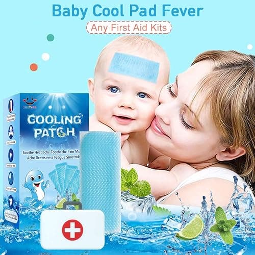 20 Sheets Cooling Patches for Fever Discomfort & Pain Relief, Cooling Relief Fever Reducer, Soothe Headache Pain, Pack of 20 Blue thumbnail 3