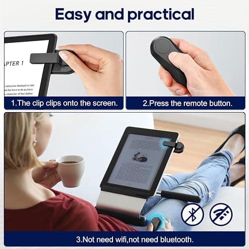 DATAFY Remote Control Page Turner for Kindle Paperwhite Oasis Kobo eReaders, Camera Camcorder Remote Controls, Page Turner Clicker for ipad Tablets Reading Novels with Wrist Strap Storage Bag thumbnail 2