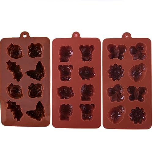 STARUBY Silicone Molds Non-stick Chocolate Candy Mold,Soap Molds,Silicone Baking mold Making Kit, Set of 3 Forest Theme with Different Shapes Animals,Lovely & Fun for Kids thumbnail 3