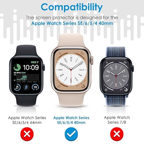 UniqueMe 6 Pack for Apple Watch Screen Protector 40mm, Apple Watch SE 3/SE 2/SE Series 6/5/4 Screen Protector [Upgrade Flexible Film] Anti-Scratch [Non-Bubbles] Soft HD TPU Clear Film for iWatch 40mm thumbnail 2