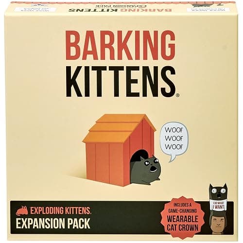 Barking Kittens Expansion Set - A Russian Roulette Card Game for Adults, Teens & Kids, Easy Family-Friendly Party Games - 20 Card Add-on - Expansion: Barking Kittens - Image 1
