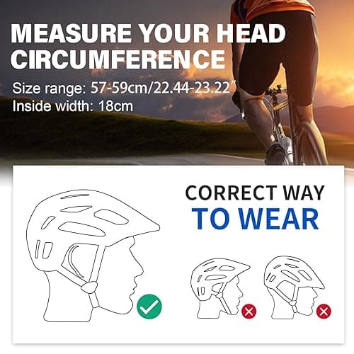 Mountain Bike Helmet with Detachable Visor, SIFVO Bike Helmet for Men and Women MTB Helmet, Adjustable Adult Bike Helmet, 57-59cm thumbnail 8