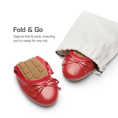 DREAM PAIRS Women's Foldable Bowknot Ballet Flats | Light Weight, Slip-On Dress Shoes, Round Toe, Offer all-day comfort for long walking, standing, dancing thumbnail 5