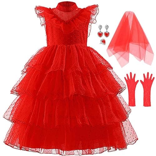 iTVTi Girls Halloween Costumes Ghost Red Bride Dress Up Cosplay Costume - Image 1