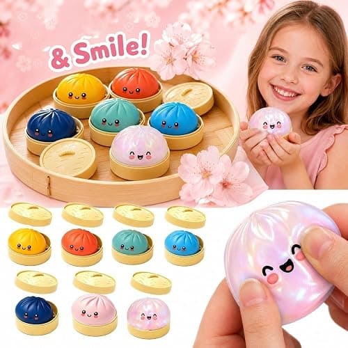 Stress Relief Squishy, Random 1 of 7 Color, Squeeze Party Favor Gifts | Random 1 of 7 Color, Mystery Cherry Blossom Scented Edition, Stress Relief Sensory for Holiday Gifts Party Favors thumbnail 4