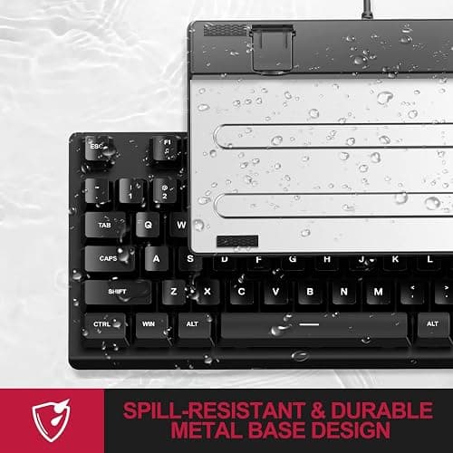 NPET K10V1 Wired Computer Keyboard, Plug & Play Full-Size with 12 Multimedia Keys, Spill-Resistant Design, 6.2ft USB Cable, for PC/Laptop (Black) thumbnail 4