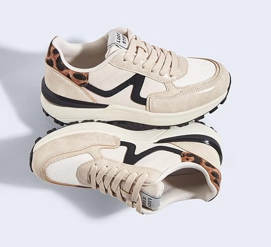 LUCKY STEP Women's Retro Fashion Casual Sneakers Platform Classic Trendy Trainning Anti-Slip Tennis Travel Walking Shoes thumbnail 9