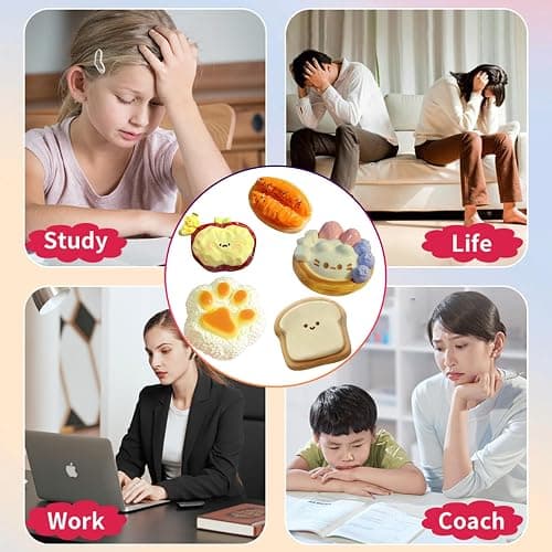 EDLMKM 5 PCS Mochi Squishy Toys, Taba Squishy Set, Stress Balls For Boys Girls Party, Soft Squeeze Fidget Toys, Cute Fufu Stress Relief Sensory Play Fidget, Fun Birthday Gift for Anxiety Relief thumbnail 7