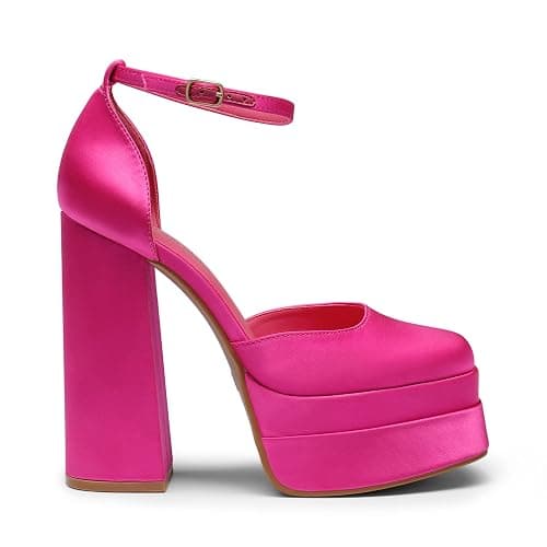 DREAM PAIRS Women’s High Chunky Platform Closed Toe Block Heels Square Toe Ankle Strap Dress Wedding Party Pumps Shoes Aurelia thumbnail 5