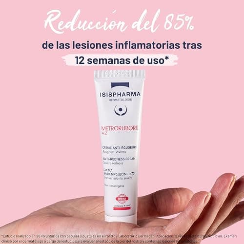 ISISPHARMA METRORUBORIL A.Z Crema - Anti-rojeces 30 ml - Diseñada con un 15% de Ácido Azelaico - Reduce el Enrojecimiento, Mejora la Microcirculación - Productos franceses - 30 ml (Paquete de 1) - blanco thumbnail 4