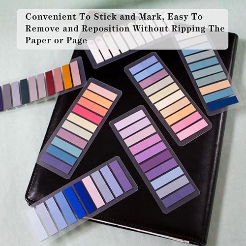 ELII 1200pcs Sticky Tabs Page Markers,Morandi Sticky Note Tabs Colored Writable and Repositionable Book Flags Tabs Strip Index Tabs,Page Tabs thumbnail 6