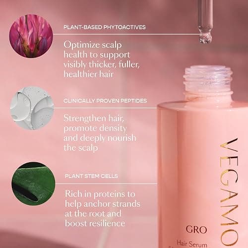 VEGAMOUR GRO Hair Serum for Hair Thinning & Shedding, Thicker Fuller Looking Hair In As Soon As 90 Days, Non Oily, Bergamot Scent, Vegan & Cruelty Free thumbnail 6