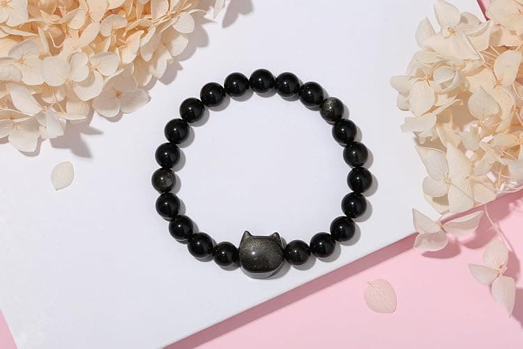 XIANNVXI Crystal Bracelet for Women Men 8 mm Natural Stone Beaded Bracelets Cat Bracelets Cross Bracelets Heart Bracelelt Jewelry for Women Birthday Gifts Stretch Bracelet thumbnail 4