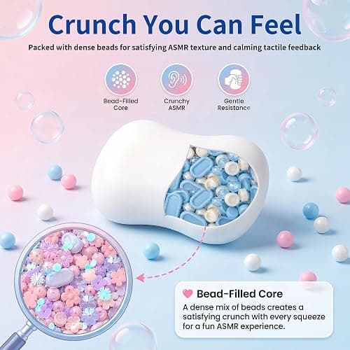 Crunchy Soap Squishy, 2026 New Bead Filled Realistic Soap-Shaped Squeeze Stress Ball ASMR Squishies, White thumbnail 5