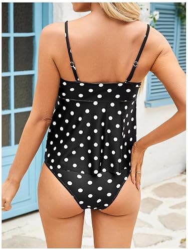 SweatyRocks Women's Floral Print Twist High Waisted Tankini Swimsuit 2 Piece Bathing Suit thumbnail 2