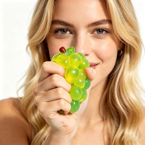 Crystal Grape Squishies Toy, Clear Jelly Squeeze Toys, TPR Slow Rebound Sensory Fidgets for Teens & Adults, Anxiety Relief Desk Gadgets, Fun Office Decor and Novelty Gifts for Stress Relief (Green) thumbnail 2