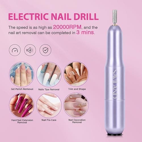 SAVILAND Almond Gel Nail Kit: Nail Drill Kit U V Lamp for Nails 500PCS Almond Nail Tips Gel Nail X Kits Nail Glue Easy Use Manicure Tool Extension Set DIY At Home Salon Gift for Women thumbnail 3