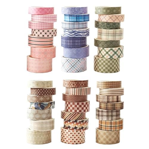 ZHIJIANHZ 42 Rolls Vintage Stripe Washi Tape Set，Decorative Tape for Scrapbooking, Journaling, Bullet Journals, DIY Crafts, and Gift Wrapping - Image 1