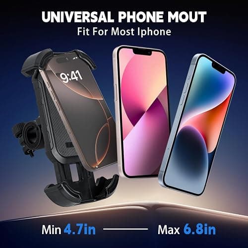 Runhike Phone Holder Compatible with Segway Ninebot-for Scooter,Bike,and Motorcycle,Shockproof and Anti-Shake,Handlebar Clamp,Black thumbnail 2