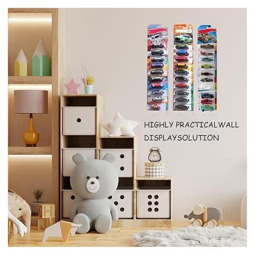 AEIMIAIDE 10Pcs Car Diecast Display Case Toy Car Sleeve for Hot-Wheels Match-Box Packaged Cars Storage, Holds Up to 70 Cars for Collectors thumbnail 4