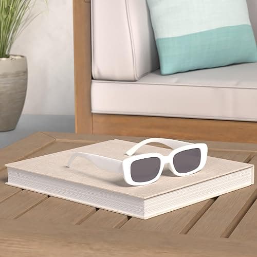 aisswzber Vintage Rectangle Sunglasses for Women Men 90s Fashion Narrow Square Frame Eyewear UV400 Protection thumbnail 2